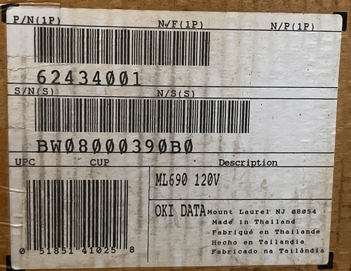 Oki microline 690 dot - dot, matrix